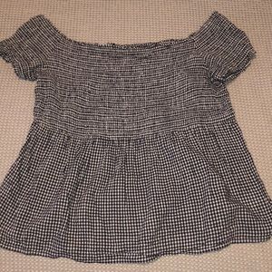 Gingham Peplum Top
